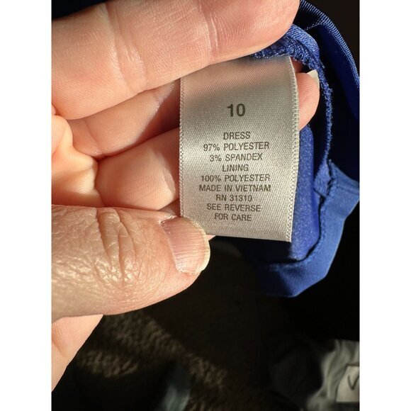 Dressbarn Womens Blue Dress 10 midi dress sleeveless polyester‎ zipper flower - Picture 6 of 9